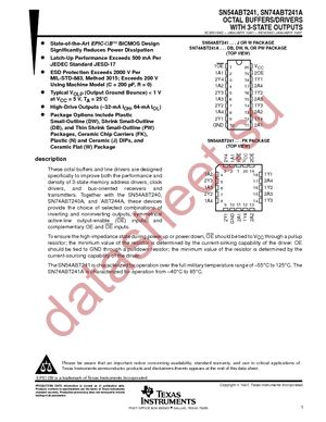 SN74ABT241ADWRE4 datasheet  